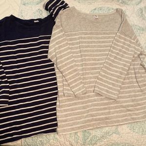 2 3/4 sleeve striped tops.